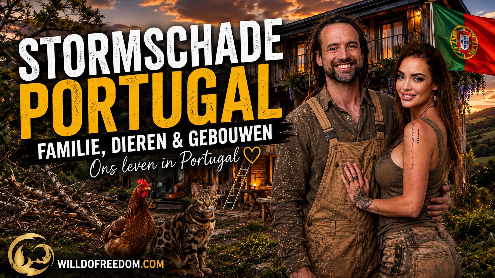 2026 06 29 WillDoFreedom Stormschade Portugal familie, dieren & gebouwen